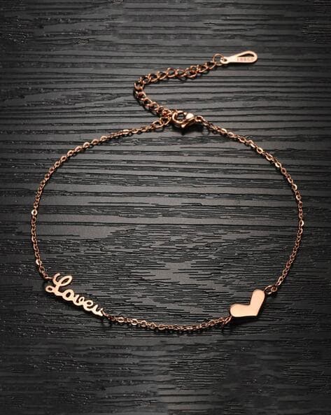 Name anklet rose deals gold