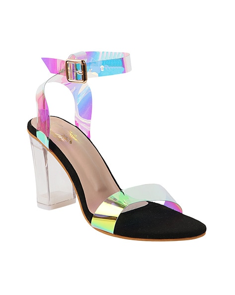 Clear hot sale holographic heels