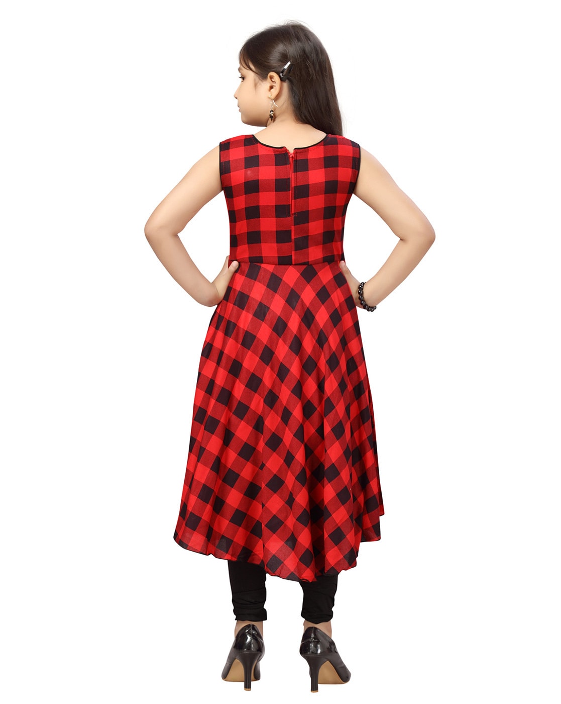 Buy ELFLADY Check Design Kurti Black at Amazon.in