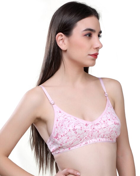 Pack of 3 Floral Print Non-Padded Bra