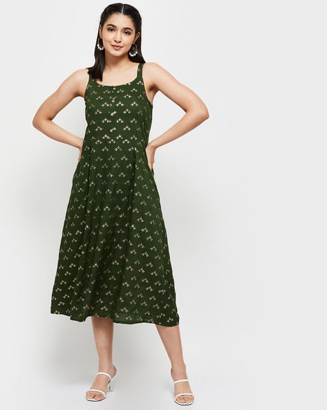 Floral Print Fit Flare Dress