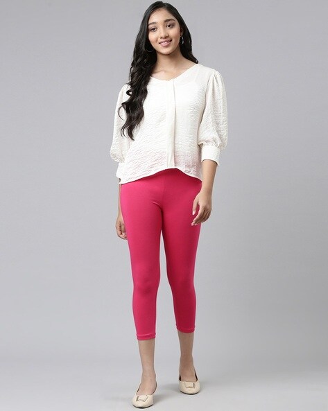 Buy Young Fuchsia Leggings for Girls by Go Colors Online