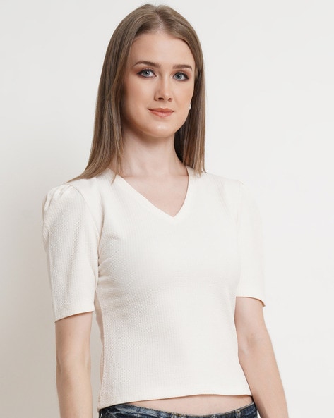 Buy White Tops for Women by POPWINGS Online