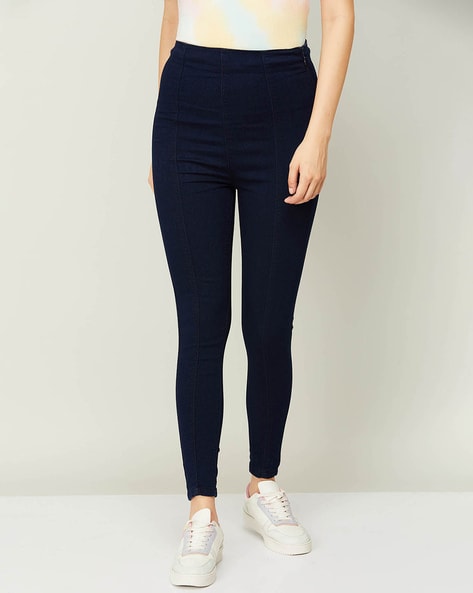 NEW SEXY DENIM BLUE JEANS LOOK LEGGINGS JEGGINGS 6 8 10 ❤ Free Post!  CASUAL/CLUB