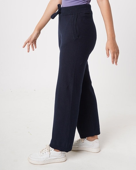 Buy Navy Blue Trousers & Pants for Women by BLISSCLUB Online