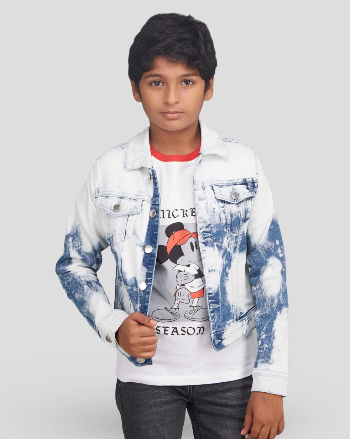 Kids denim jacket with 5+ emojis – Pamboo