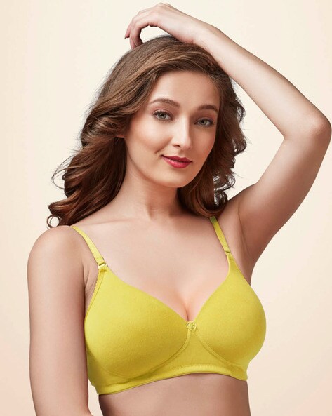 Buy Zivame Beautiful Basics Double Layered Non Wired Full Coverage Backless  Bra Yellow Online