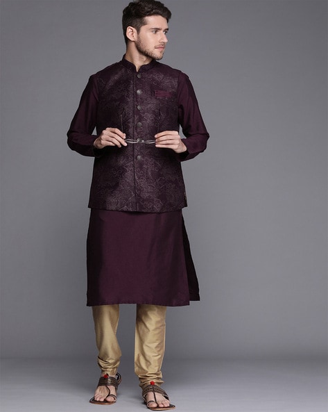 Buy Attractive Maroon Indo Western Online in India @Manyavar - Suit Set for  Men