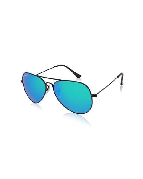 Reflective Lens Green Aviator Sunglasses