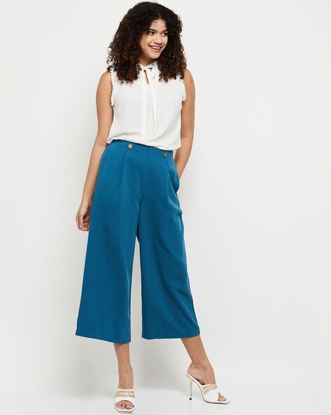 Buy Blue Trousers & Pants for Women by max Online