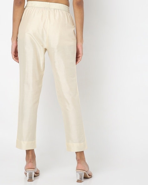 Cream Plain Stylish Cigarette Pants, Waist Size: 26-32 Inch at Rs 599/piece  in Surat
