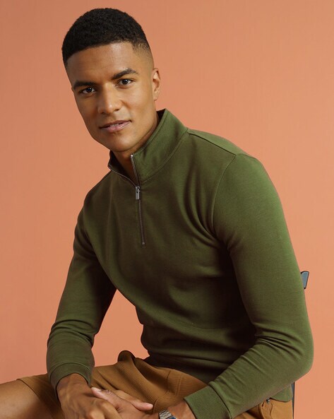 Olive green cheap quarter zip