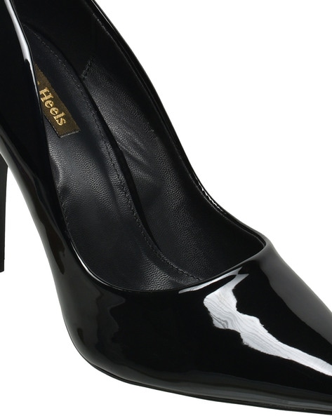 ASOS DESIGN Porto pointed high heeled pumps in black patent | ASOS