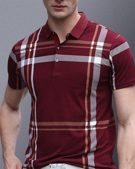 Checked Print Polo T-Shirt