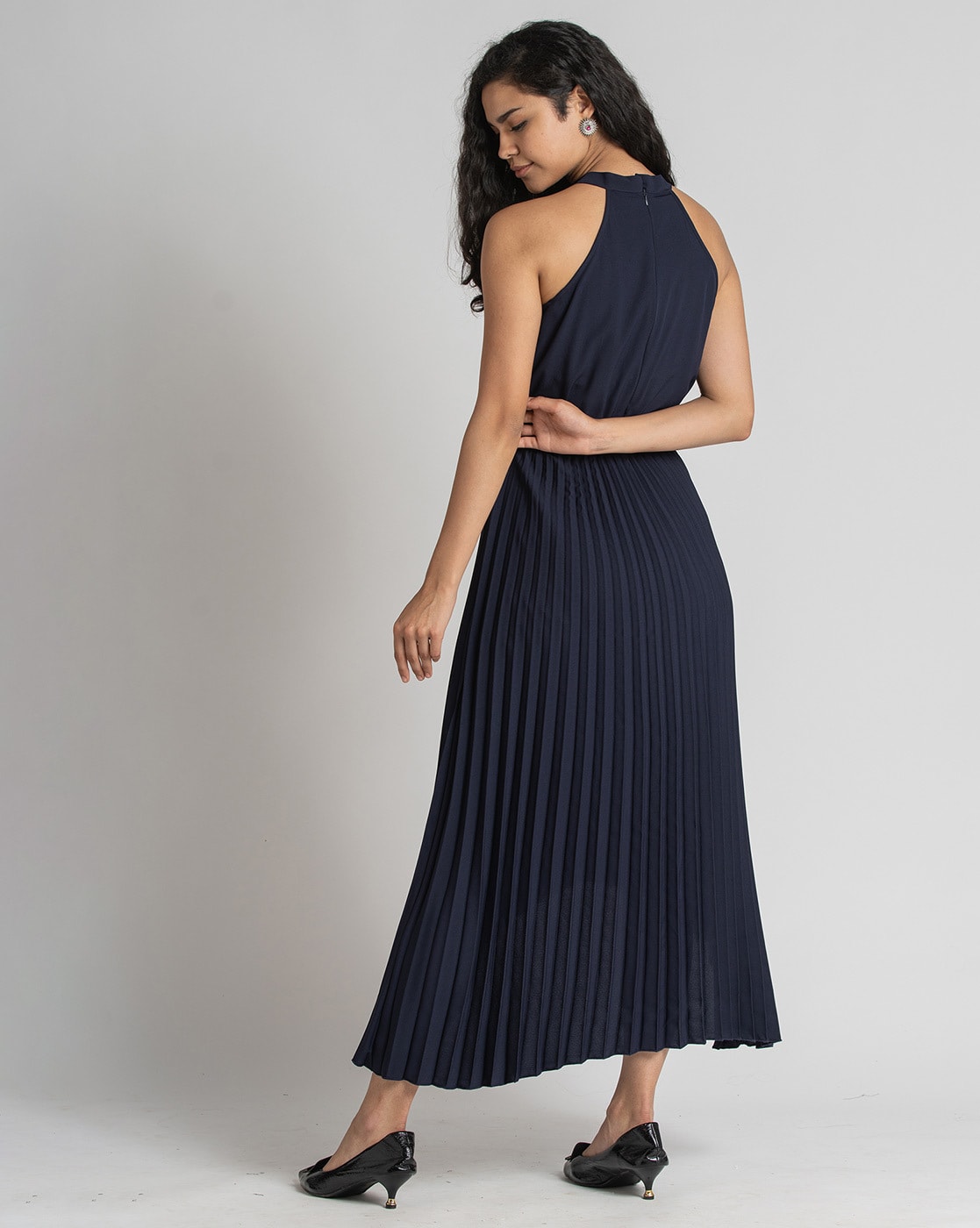 Oasis megan outlet midi dress navy