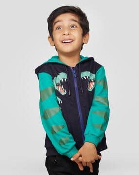 zalio Graphic Print Zip-Front Hoodie-picture-26