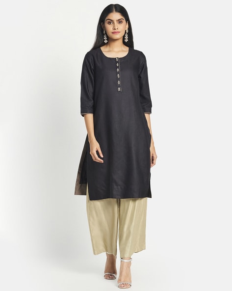 Fabindia 2025 black kurta