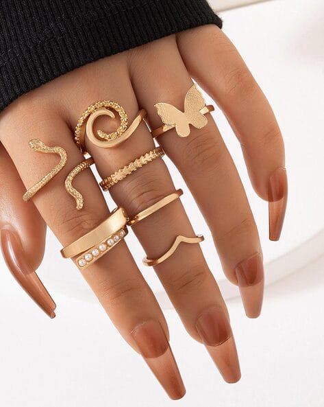 Buy Gold Toned Rings for Women by Jewels galaxy Online Ajio