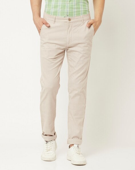 Crimsoune Club Mens Slim-Fit Light Grey Trousers