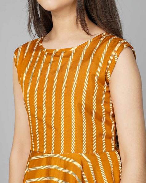 Striped hotsell mustard dress