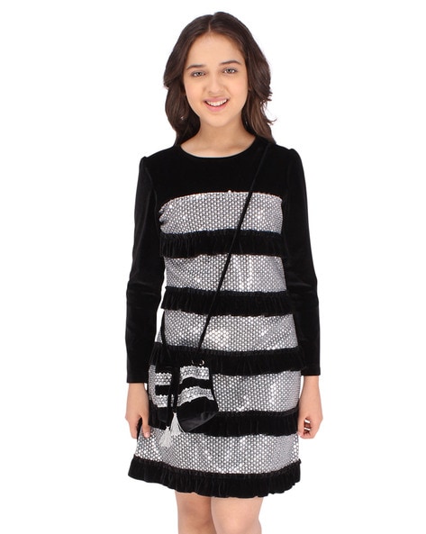 Girls black shop shift dress