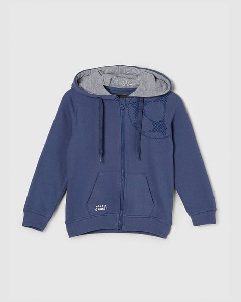 Graphic Hoodie with Zip Closure