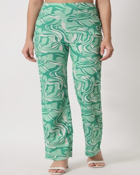 Buy Green Trousers & Pants for Women by ORCHID BLUES Online