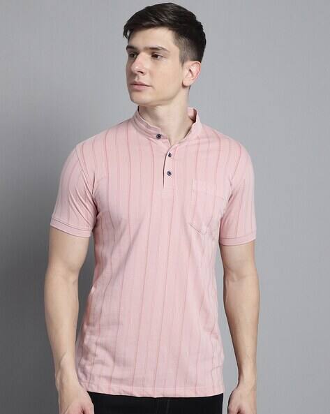 Buy Pink Tshirts for Men by VENITIAN- FOR BIDDEN CLOTHING Online
