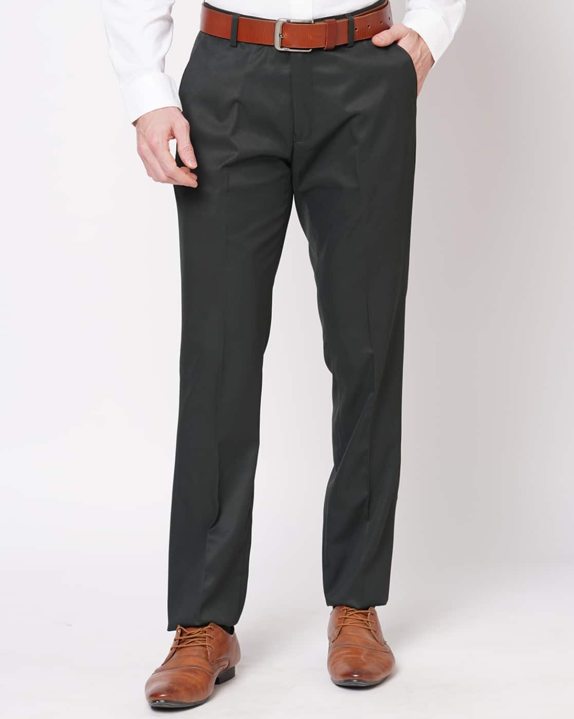 Buy Black Trousers & Pants for Men by SOLEMIO Online | Ajio.com