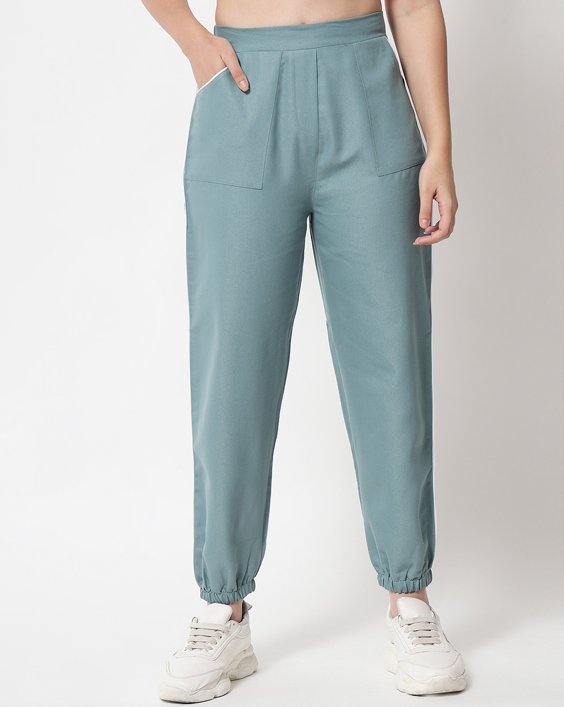Buy Green Trousers & Pants for Women by ORCHID BLUES Online