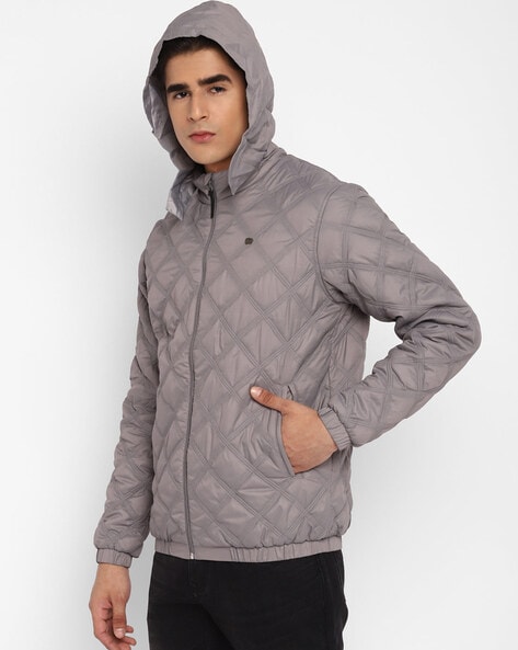 Checked puffer jacket top mens