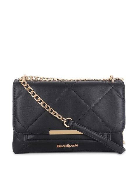 Buy WHAT A QUILTED LEATHER BLACK HANDBAG for Women Online in India