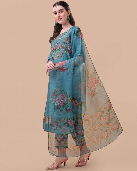 Embroidered Straight Kurta Set