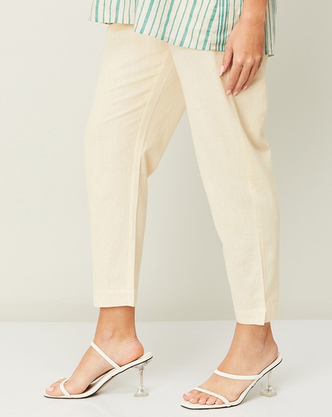 Ankle-Length Pants with Elasticated Waistband
