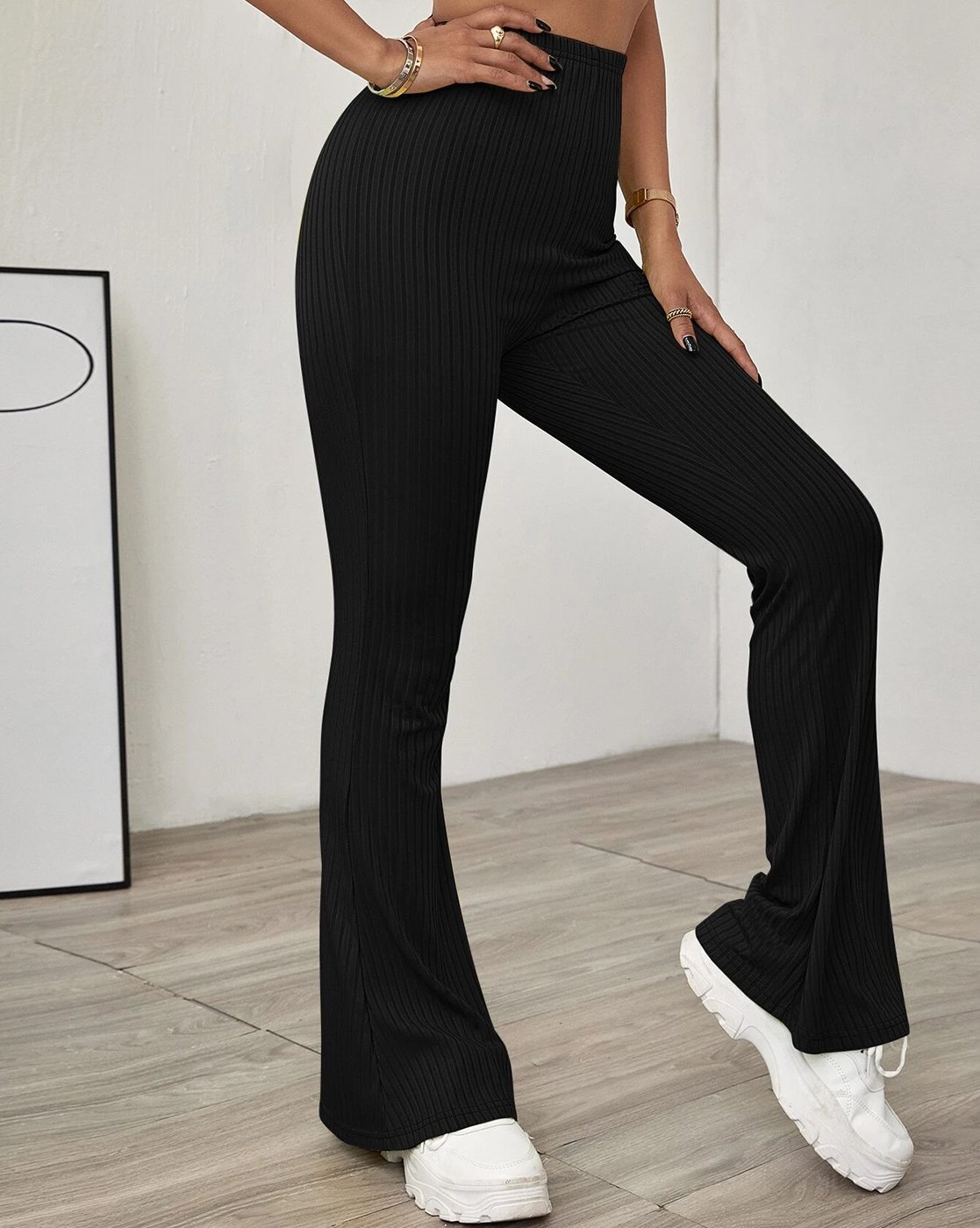 CRIMSOUNE CLUB Trousers and Pants  Buy CRIMSOUNE CLUB Women Black Bootcut  Trousers Online  Nykaa Fashion