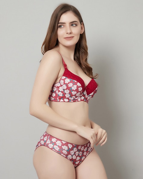 Graphic Print Bra & Panties Set