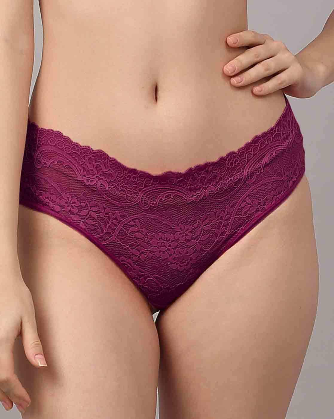 Buy Erotissch Women Green Lace Low-rise Thong Panty Briefs Online