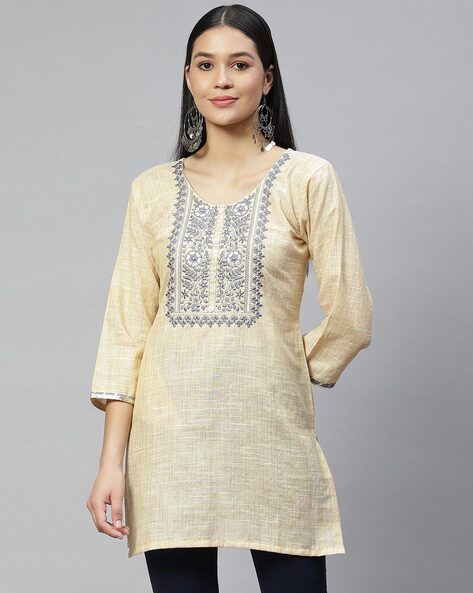 Buy Off-White Kurtis & Tunics for Women by SWADESH Online | Ajio.com