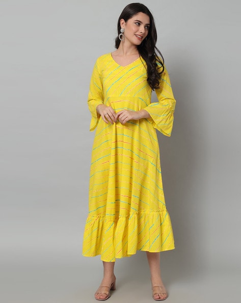 RihanFab Women Fit and Flare Yellow Dress - Buy RihanFab Women Fit and  Flare Yellow Dress Online at Best Prices in India | Flipkart.com