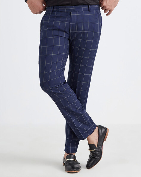 $175 Tallia Men's Blue Slim-Fit Wool Plaid Suit Trousers Dress Pants 32W  30L | eBay