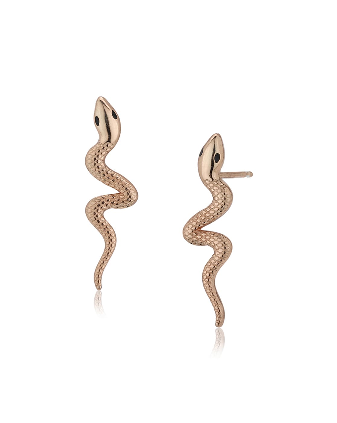 Buy 14K Gold Slithering Diamond Snake Studs | Heist Jewelry