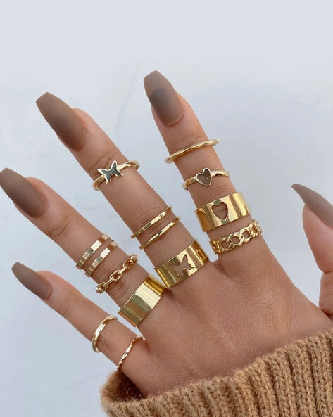 Buy Gold Rings for Women by Shining Diva Online | Ajio.com