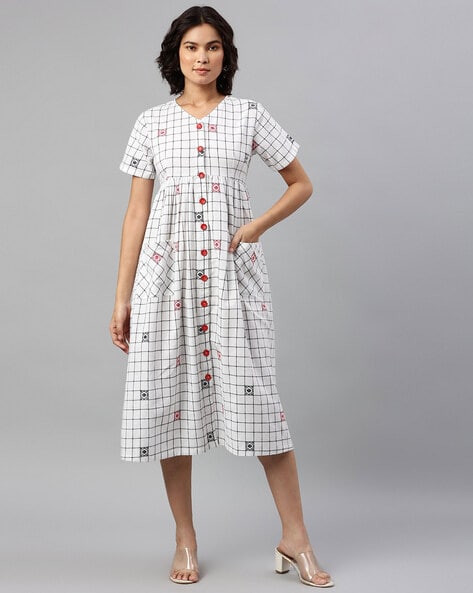 Checkered print dress | PrettyLittleThing