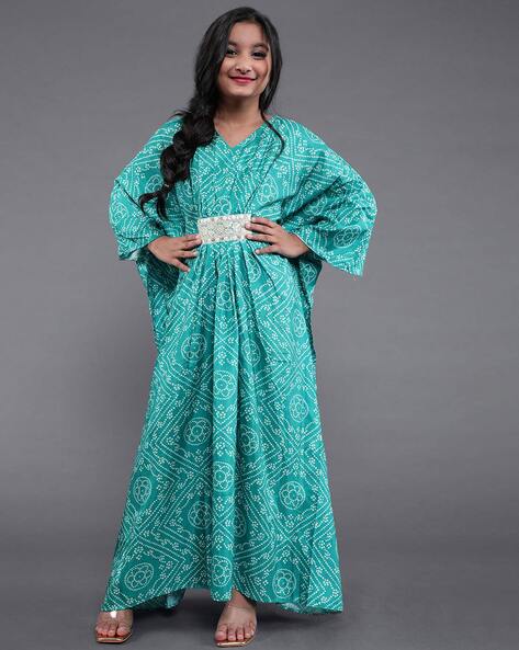 Buy online V-neck Printed Kaftan Dress from western wear for Women by Aditi  Wasan for ₹779 at 66% off | 2024 Limeroad.com