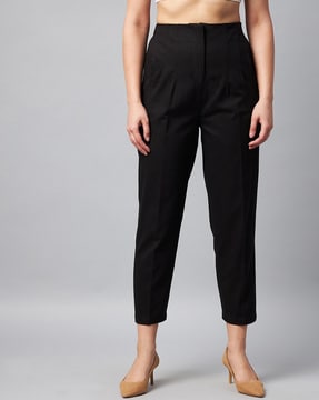 Highwaisted tapered trousers black  Teurn Studios