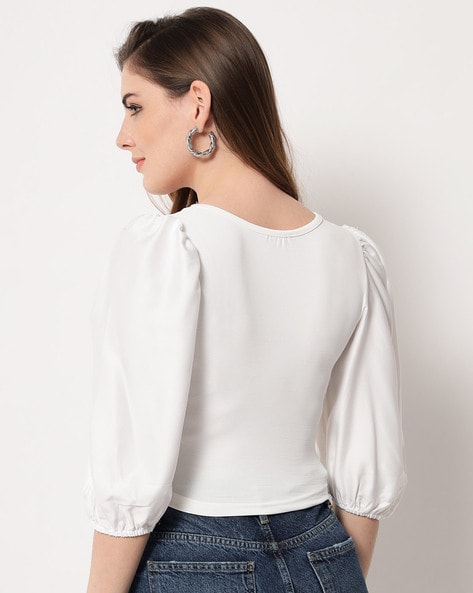 Buy White Tops for Women by Angloindu Online