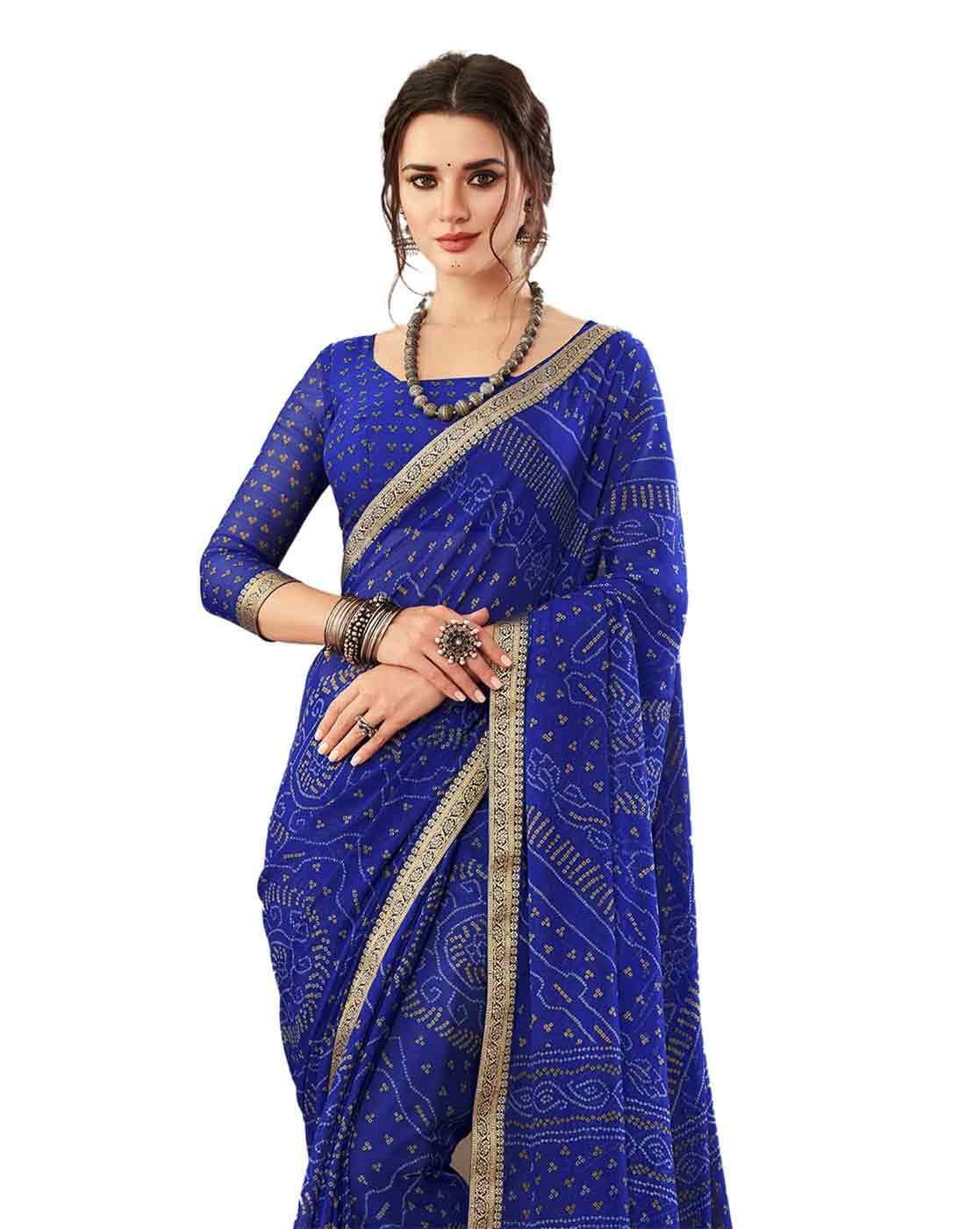 Buy Navy Sarees for Women by Saadhvi Online | Ajio.com