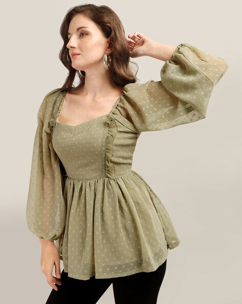 Buy Olive Tops for Women by PRETTIFY Online Ajio