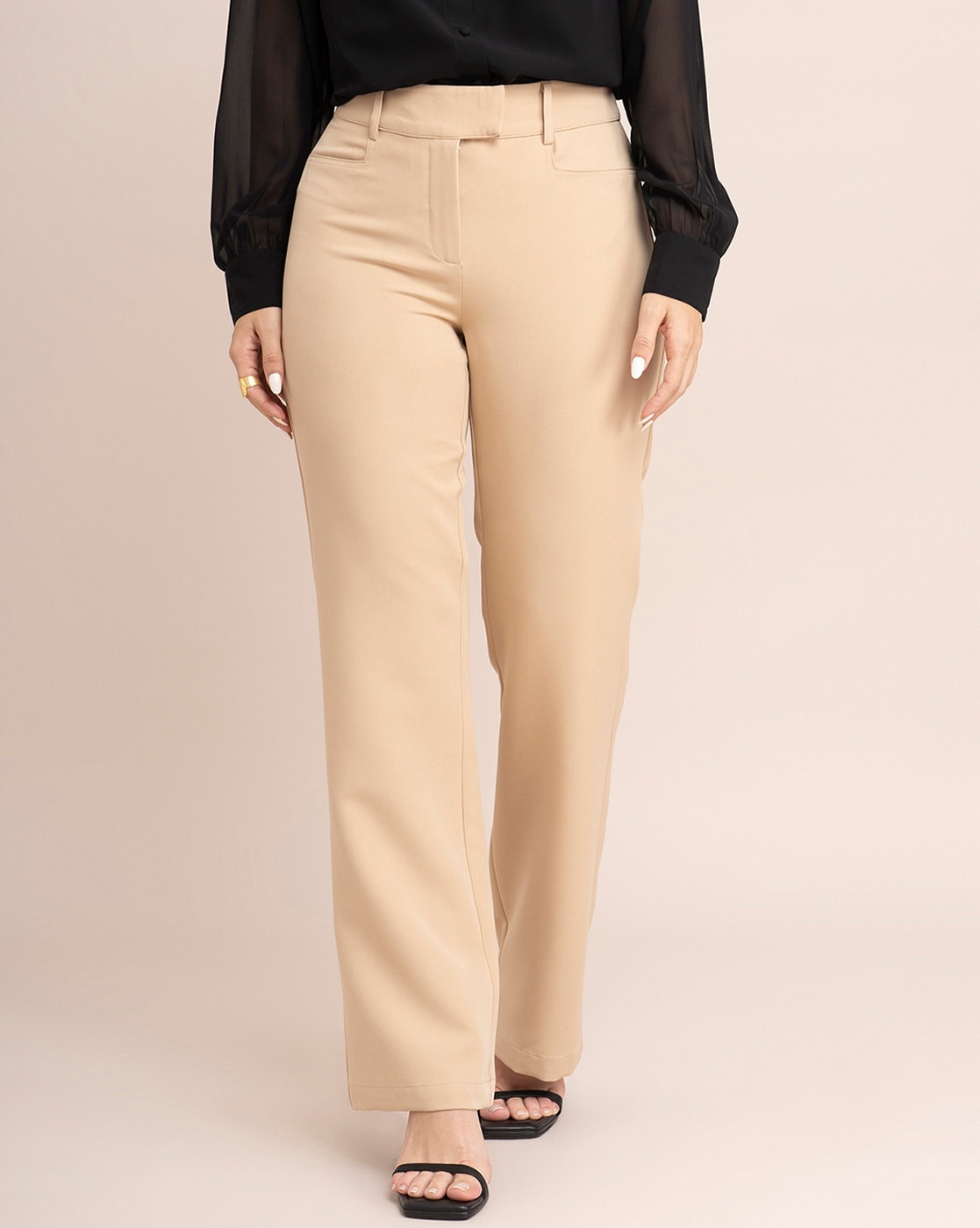 BOSS  Regularfit trousers in glossy stretch material