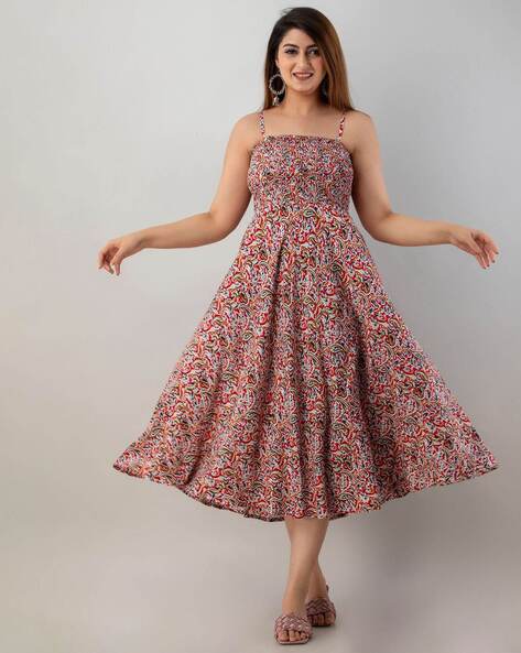 Buy Peach Dresses & Frocks for Girls by BOLLYLOUNGE Online | Ajio.com
